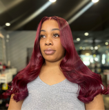 Burgundy 99J HD Wig